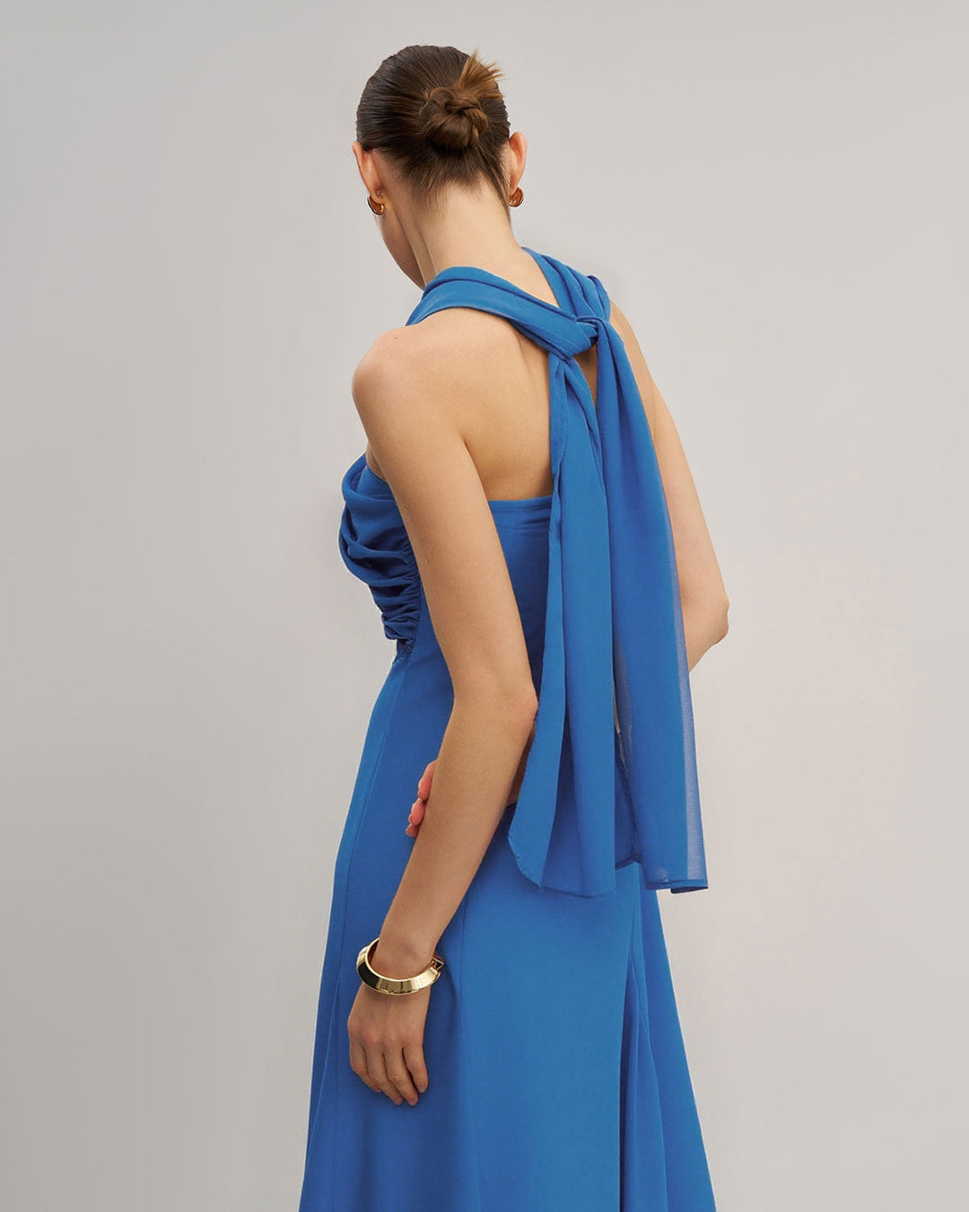 SALE | Blue Strapless Flowy Maxi Dress
