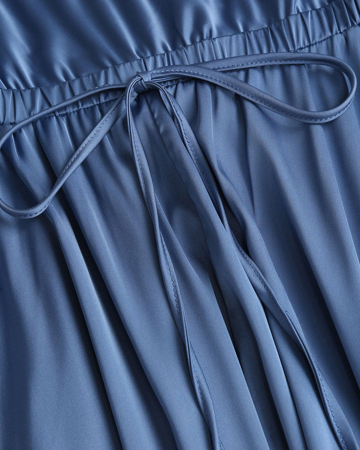 SALE | Blue Cowl Neck Slip Midi Dress