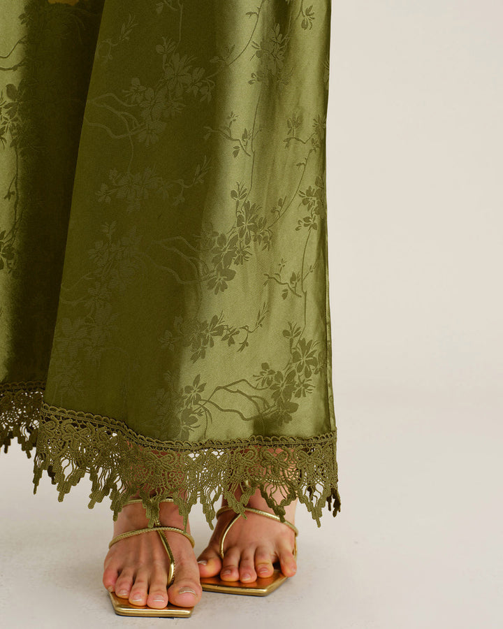 SALE | Green Jacquard Corset Slip Maxi Dress