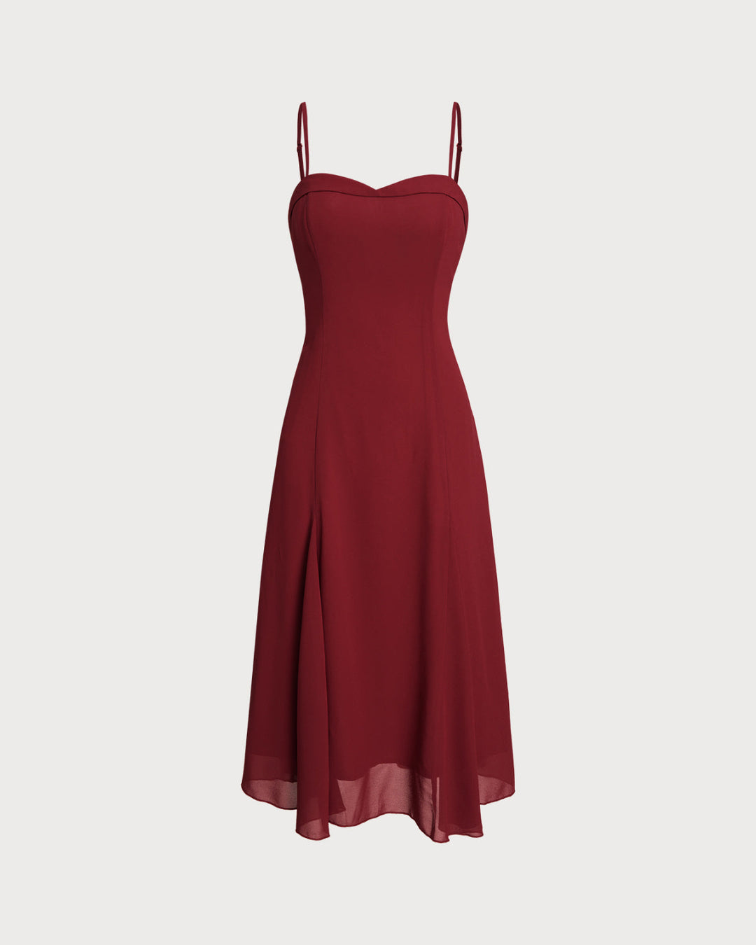 SALE | Red A-Line Corset Slip Midi Dress