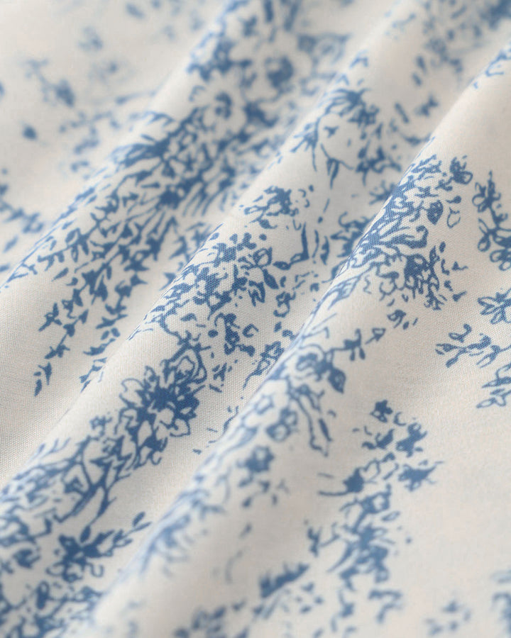 SALE | Blue Floral Ruched Slip Midi Dress