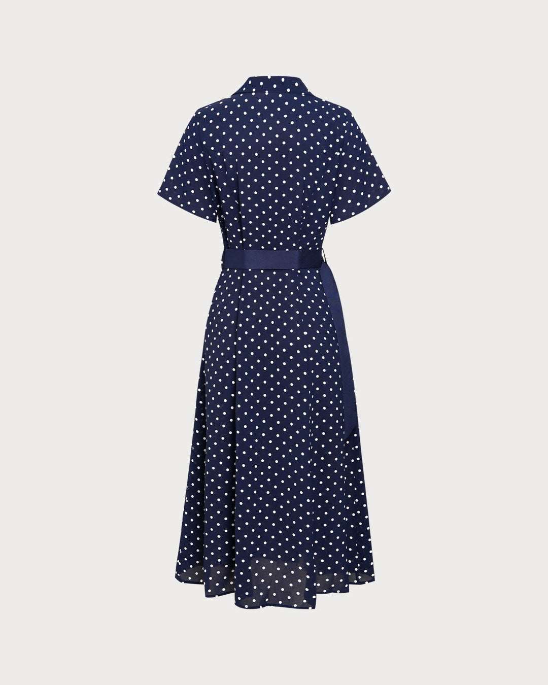 SALE | Blue Polka Dot Belted Midi Dress