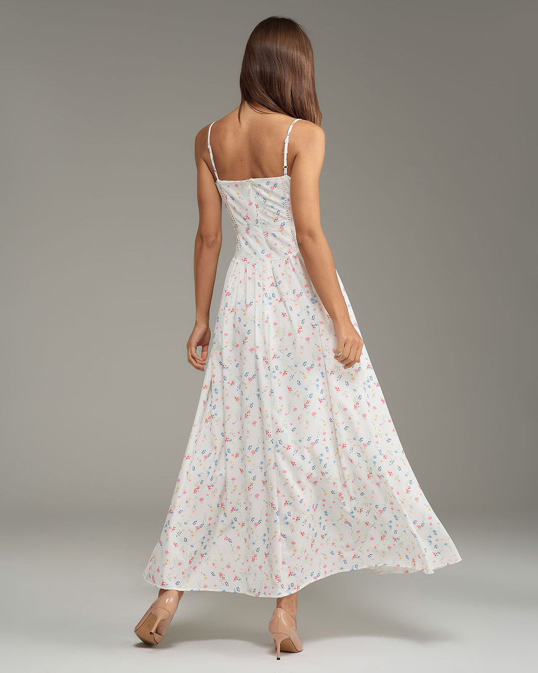 SALE | White Floral Slip Midi Dress