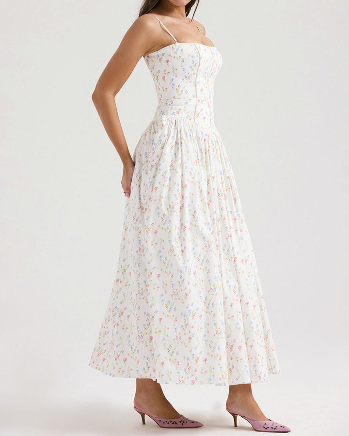 SALE | White Floral Slip Midi Dress