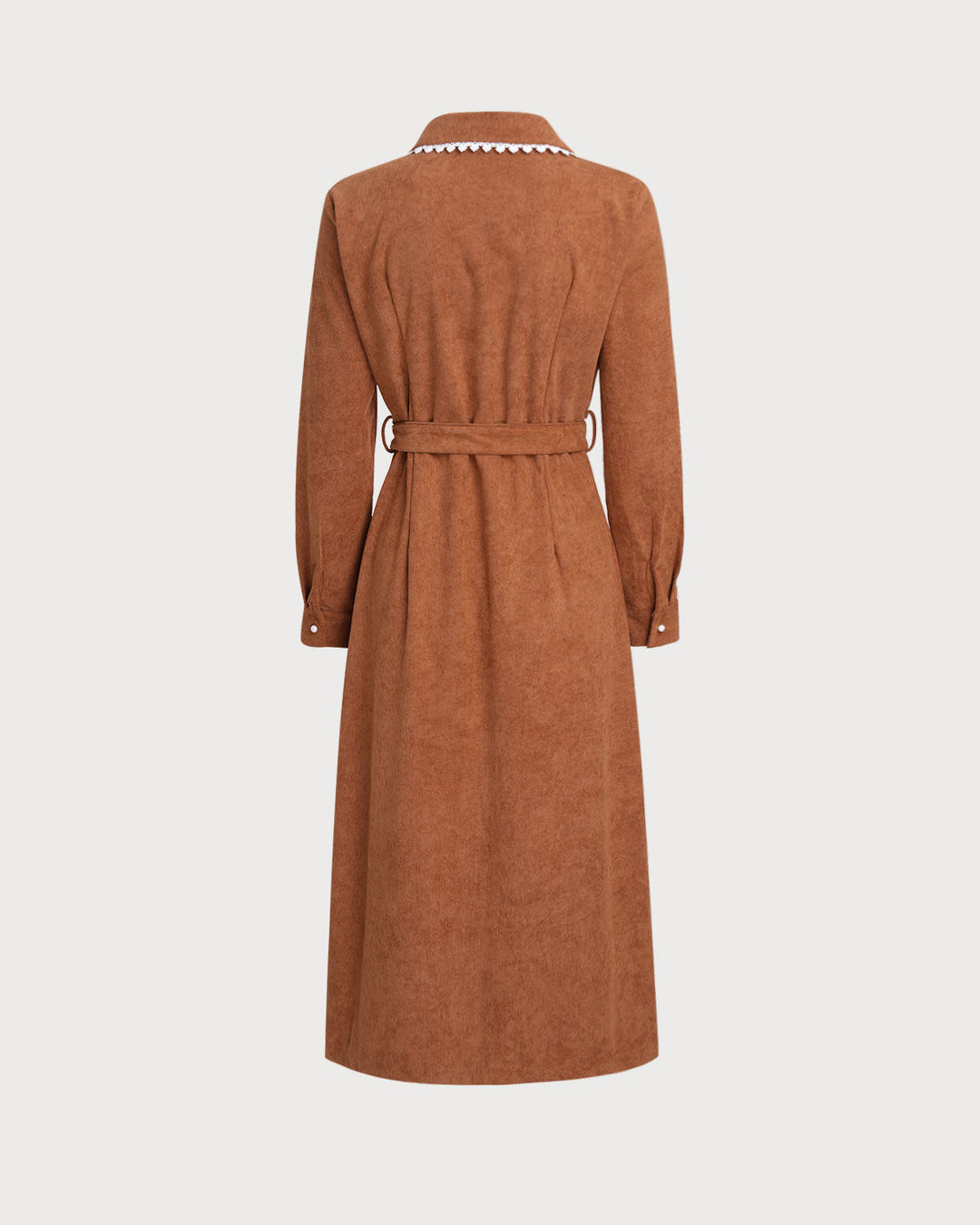 SALE | Caramel Belted A-Line Midi Dress