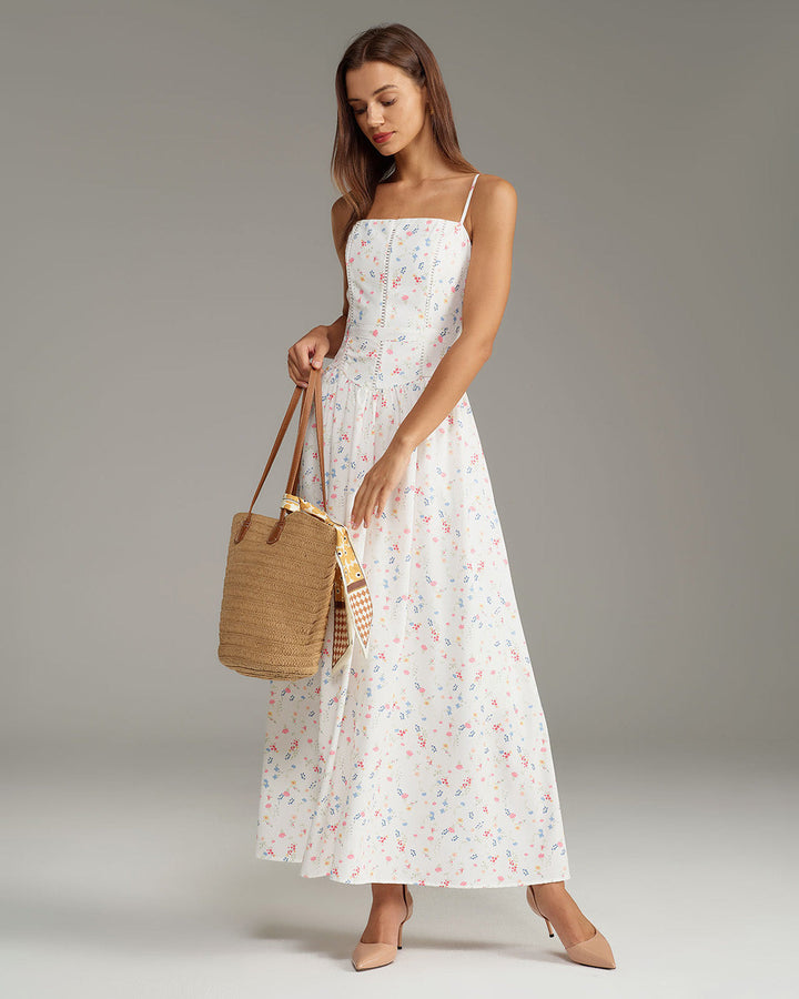 SALE | White Floral Slip Midi Dress