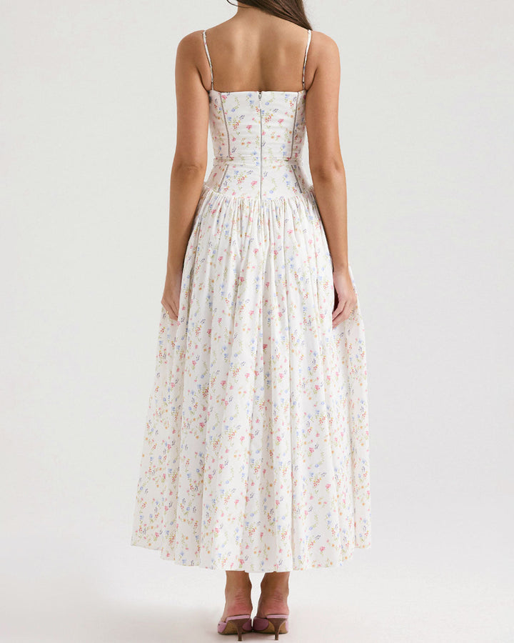 SALE | White Floral Slip Midi Dress