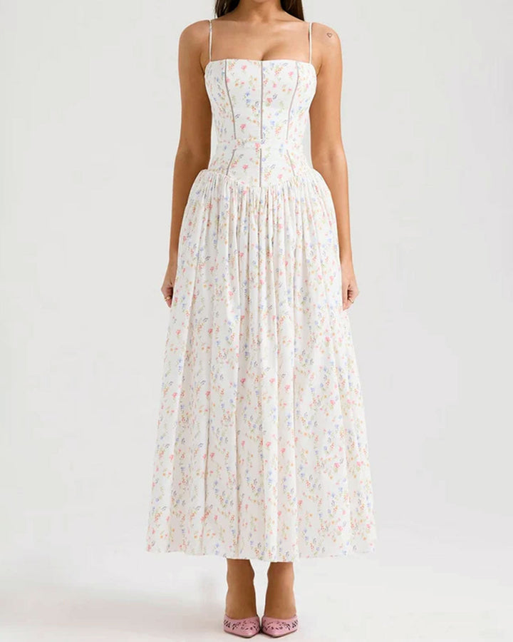 SALE | White Floral Slip Midi Dress