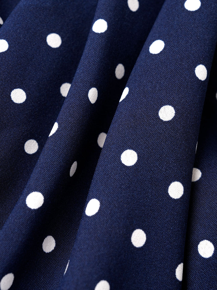 SALE | Blue Polka Dot Belted Midi Dress