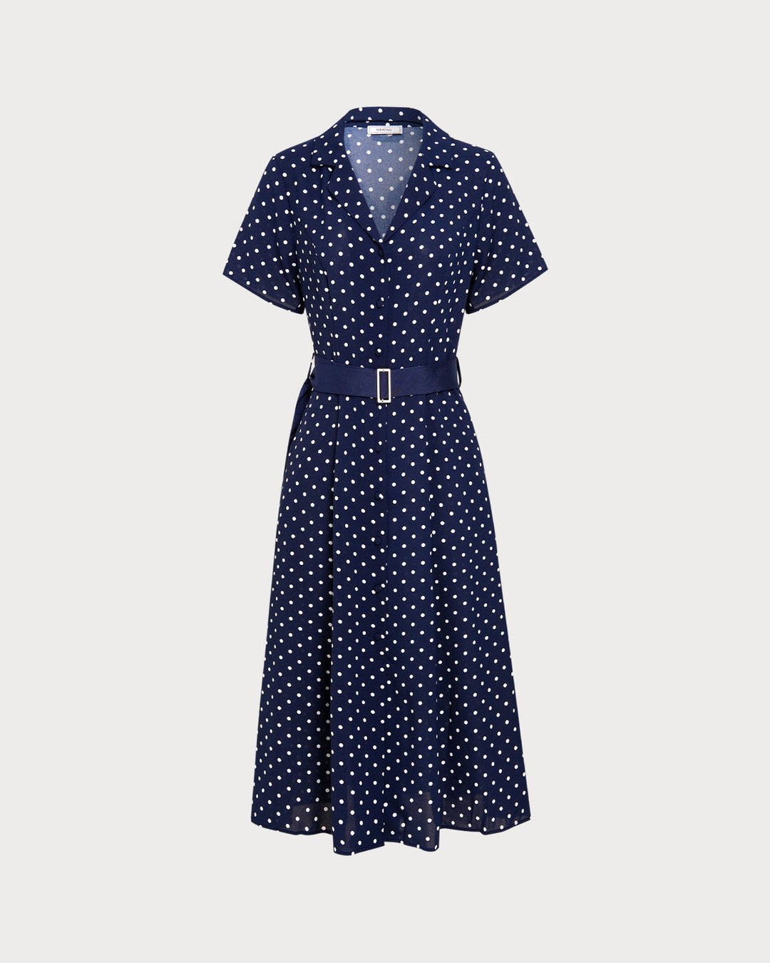 SALE | Blue Polka Dot Belted Midi Dress