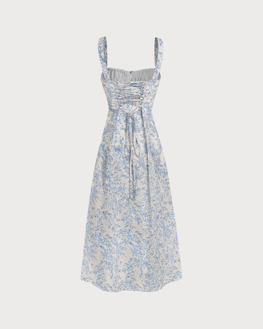 SALE | Blue Floral Ruched Slip Midi Dress