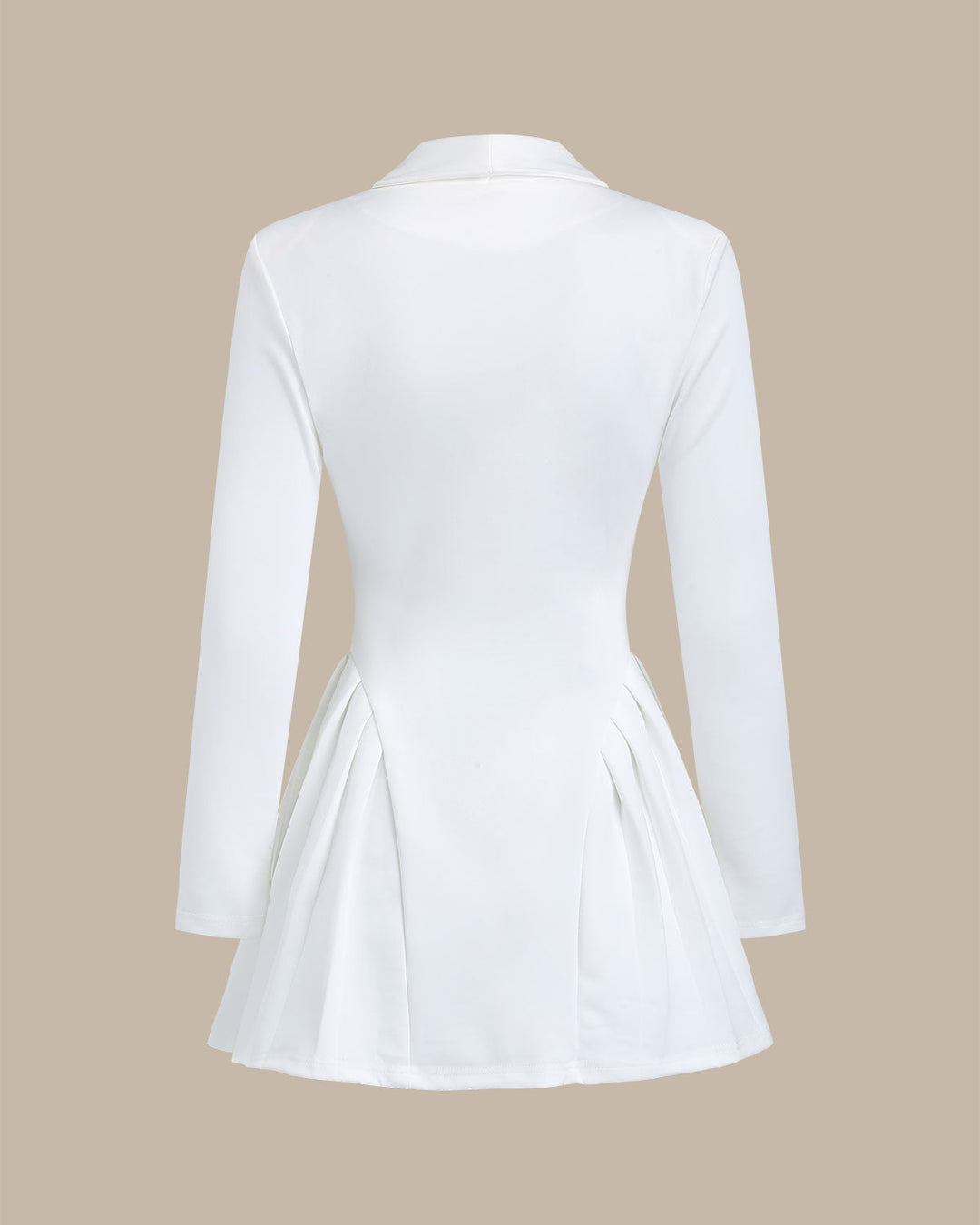 SALE | White V Neck A-Line Button Mini Dress