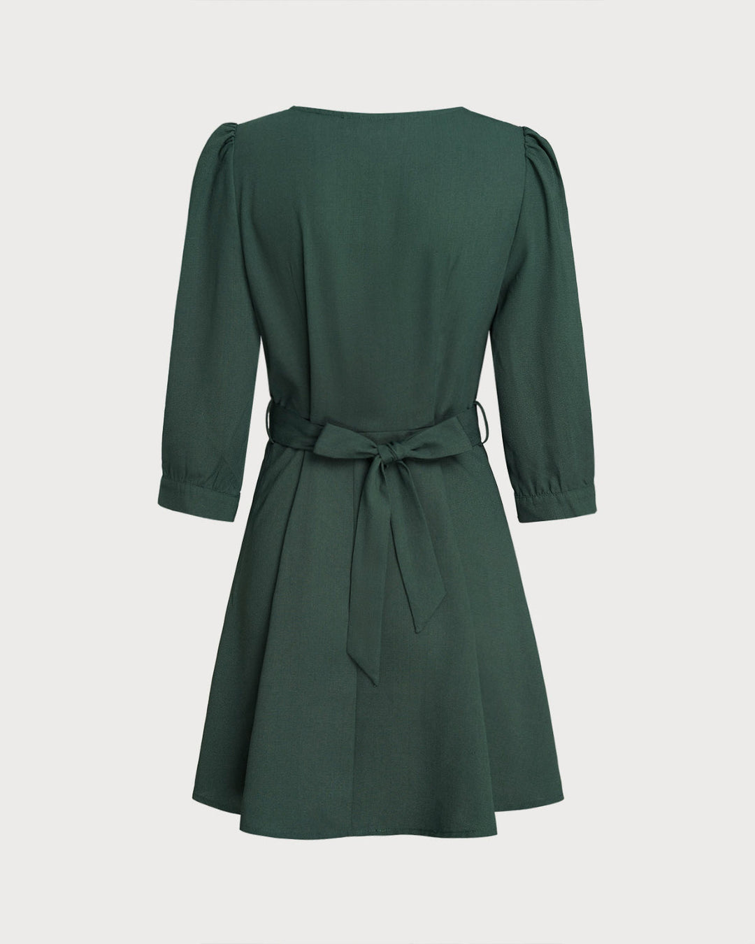 SALE | Green Wrap A-Line Mini Dress