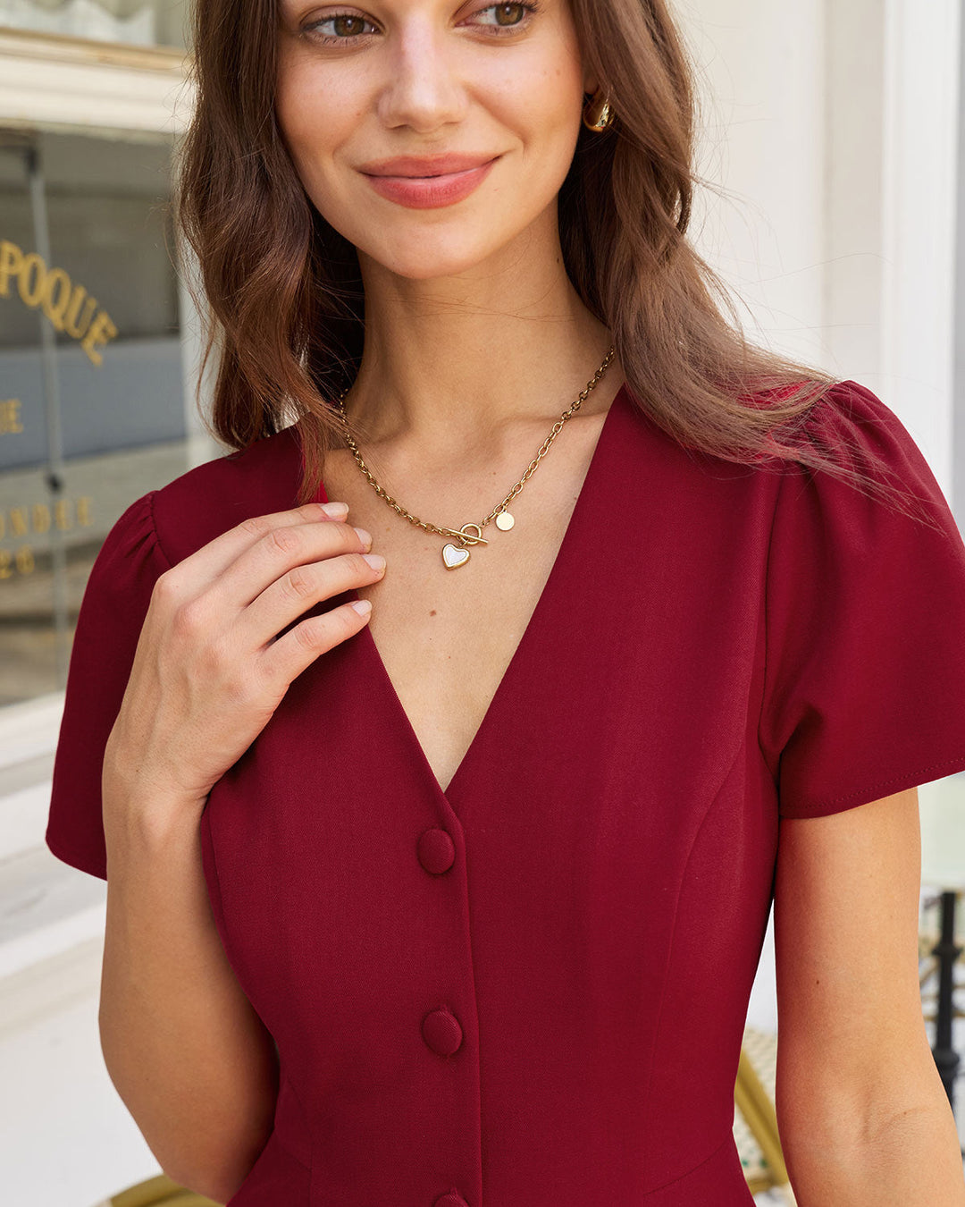 SALE | Red Button A-Line Mini Dress