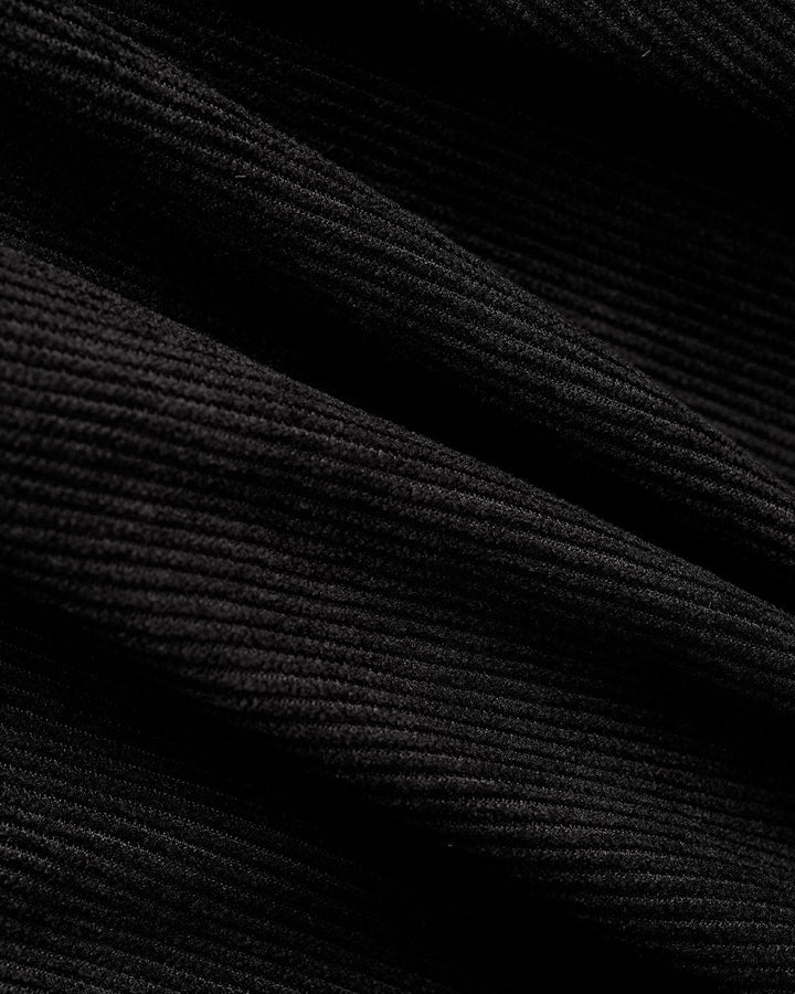 SALE | Black Boat Neck Corduroy Sleeveless Mini Dress