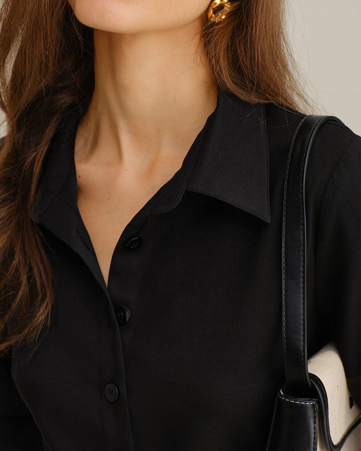 SALE | Black Contrasting A-Line Mini Dress