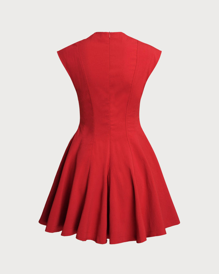 SALE | Red Sleeveless A-Line Mini Dress