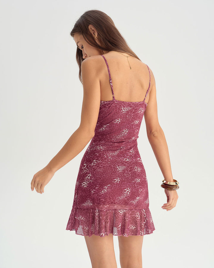 SALE | Red Floral Ruffle Slip Mini Dress