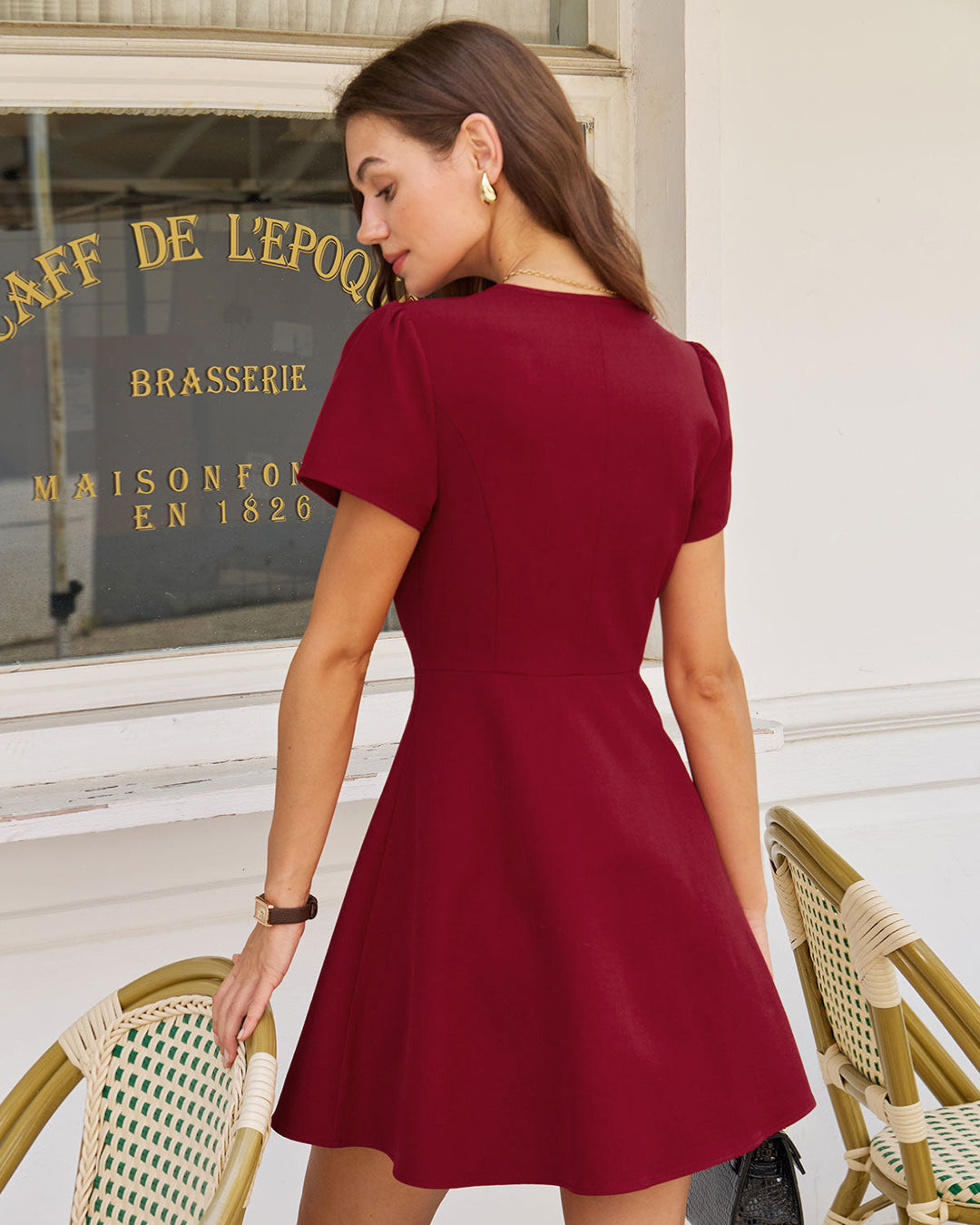 SALE | Red Button A-Line Mini Dress