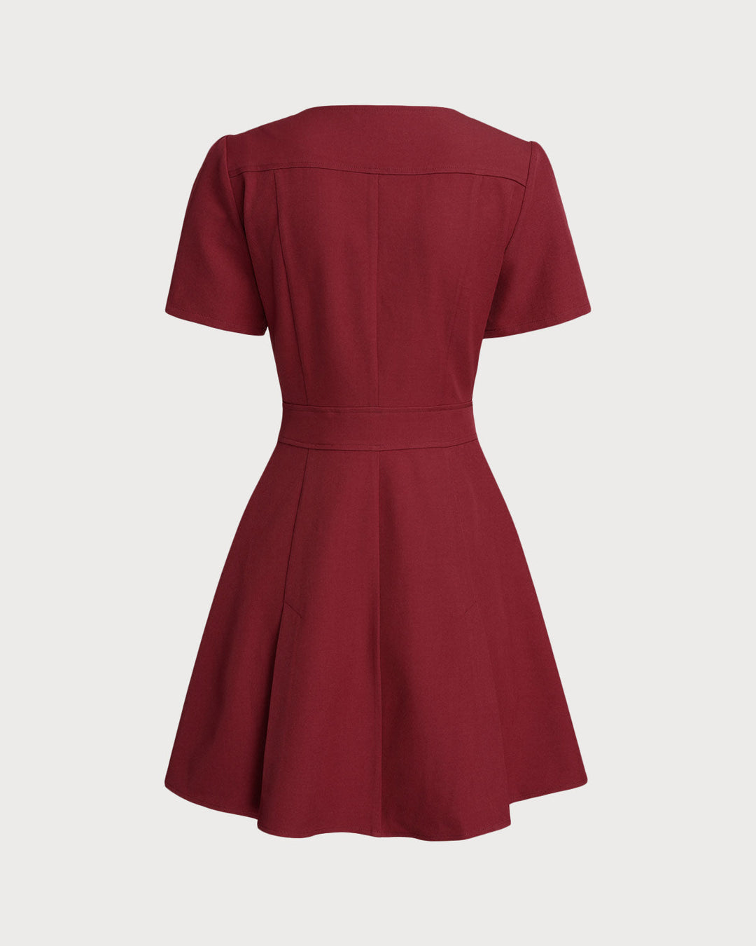 SALE | Red U Neck A-Line Mini Dress