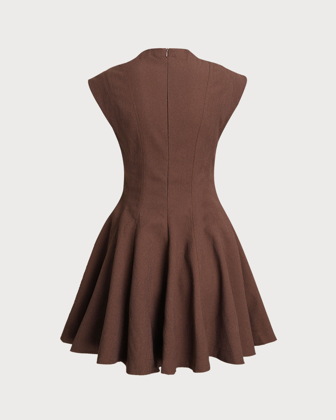 SALE | Brown Sleeveless A-Line Mini Dress
