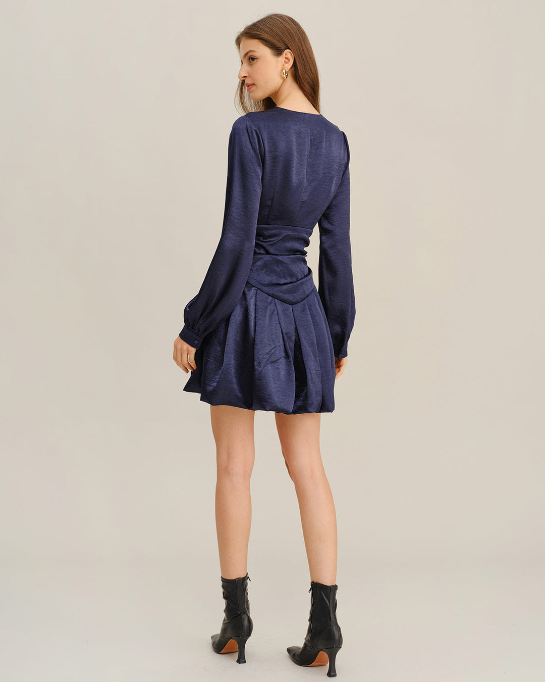 SALE | Navy Ruched A-Line Mini Dress