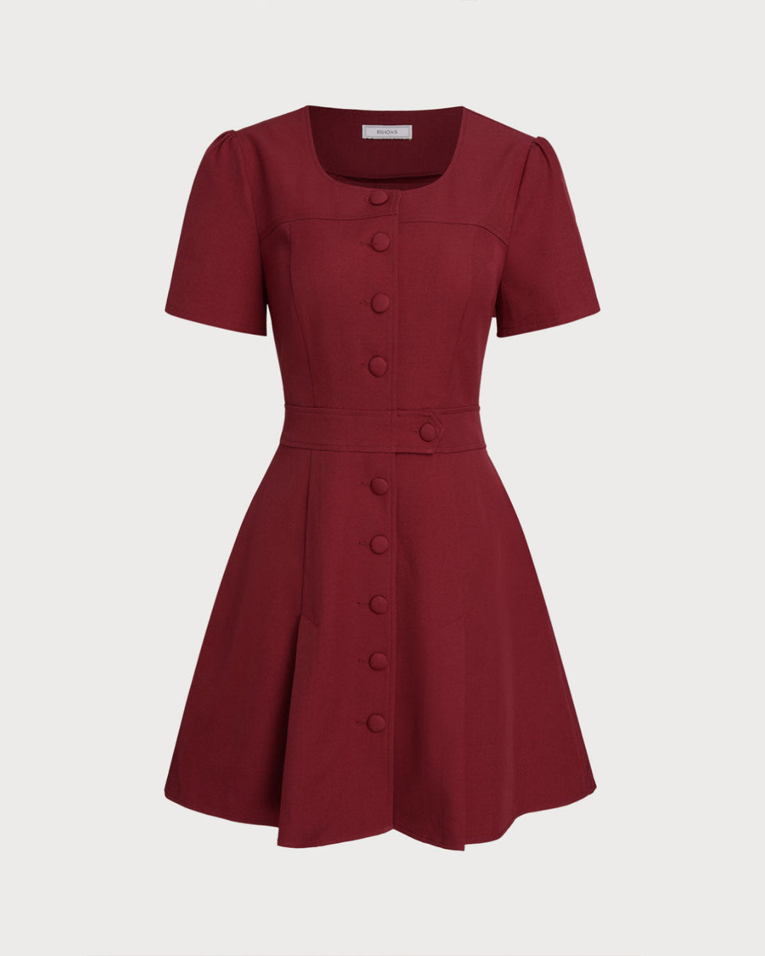 SALE | Red U Neck A-Line Mini Dress