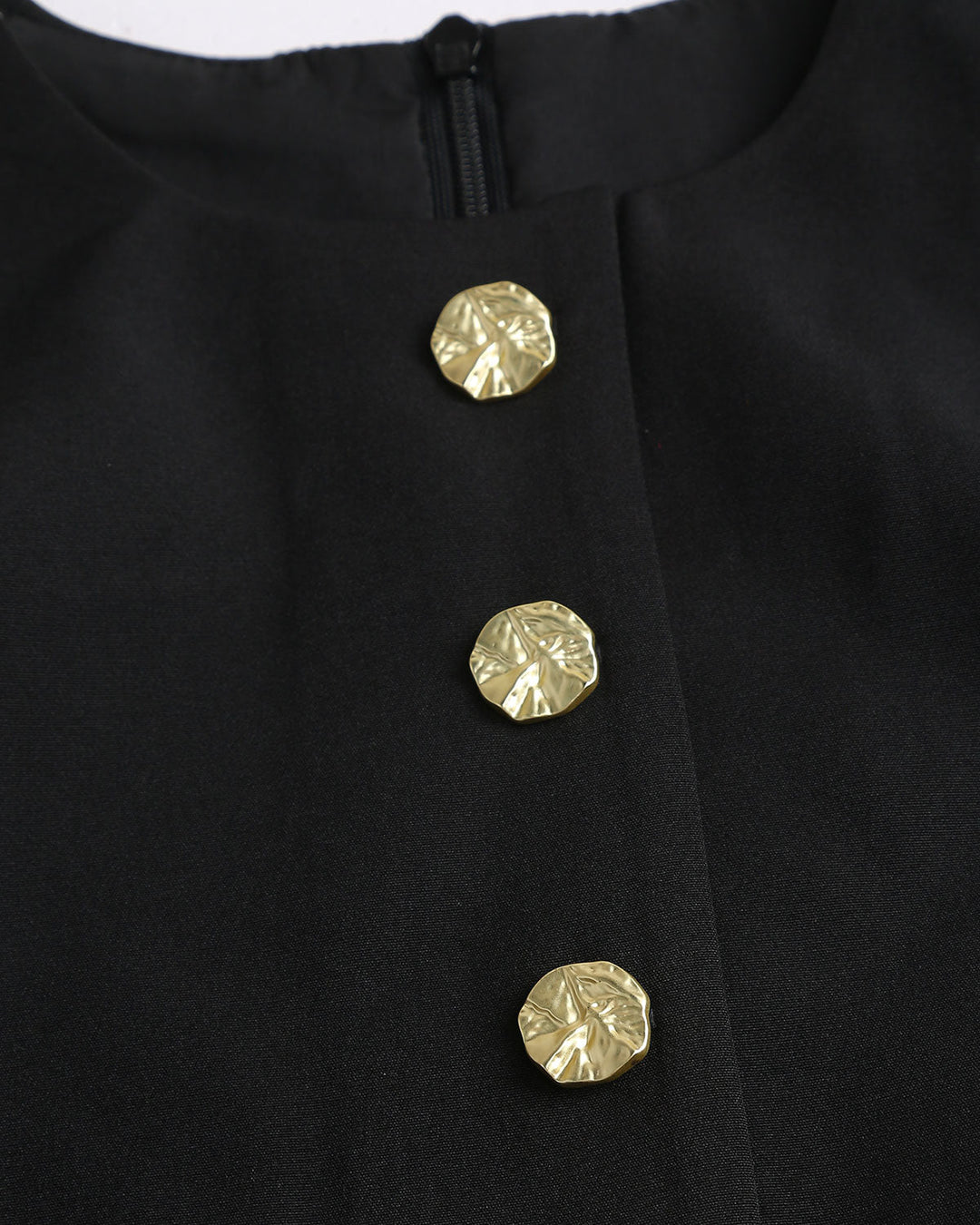 SALE | Black A-Line Button Mini Dress