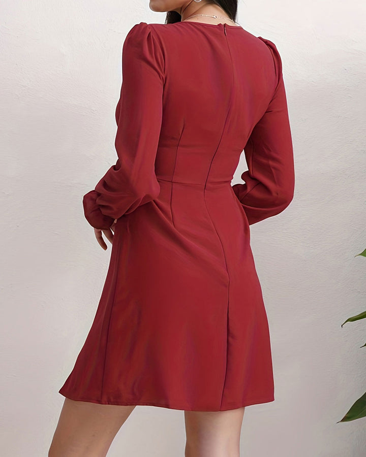 SALE | Red Poet Sleeve A-Line Mini Dress