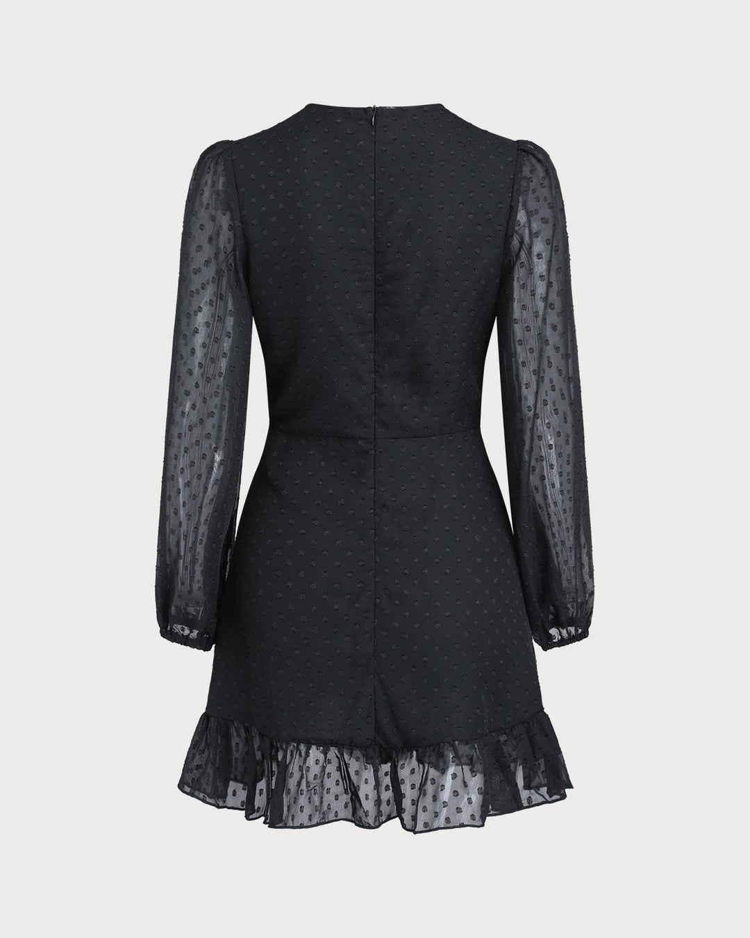 SALE | Black Polka Dot Sheer Sleeve Mini Dress