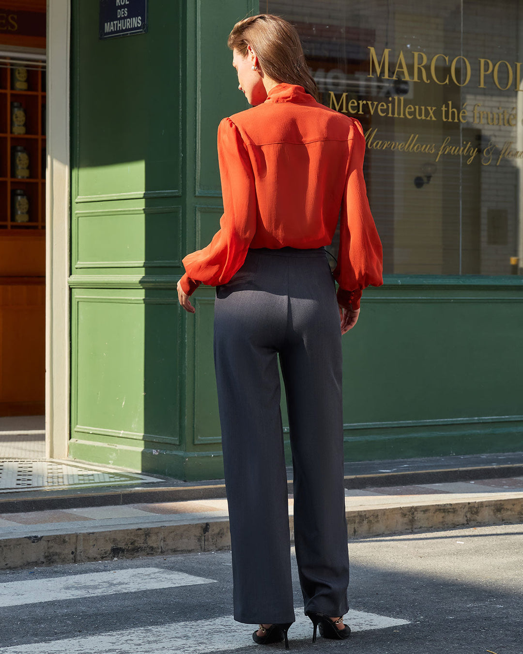 SALE | Grey Natural Waisted Straight Pants