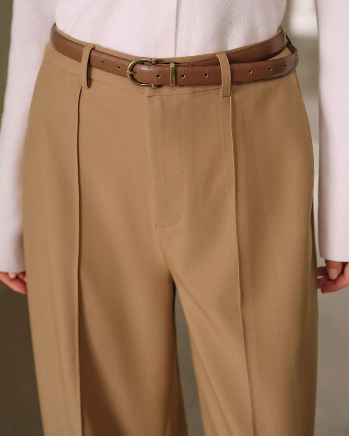 SALE | Khaki Natural Waisted Pocket Straight Pants