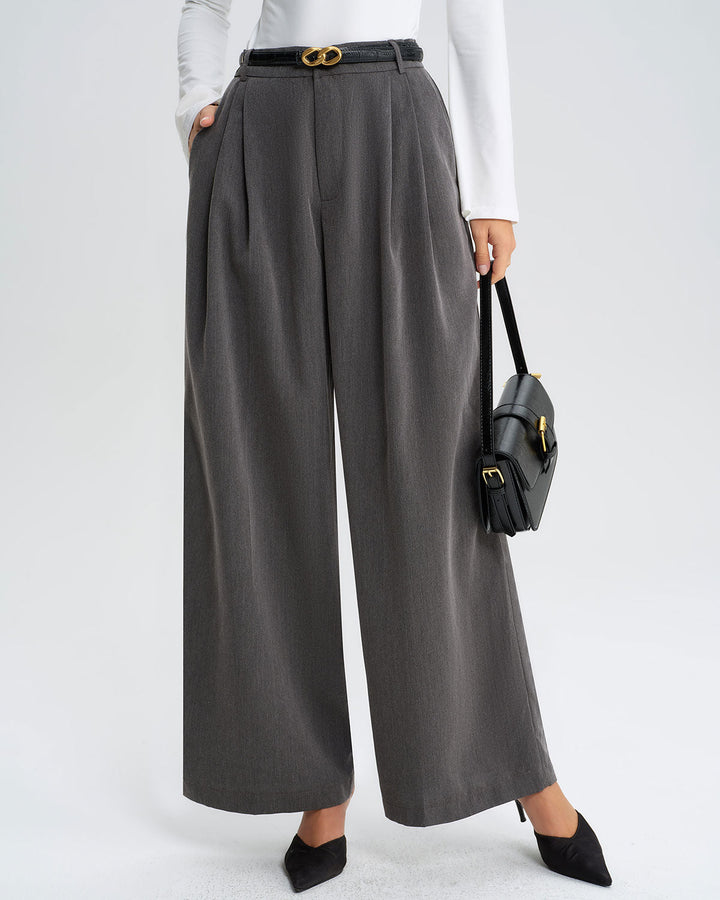SALE | Grey Ruched Pocket Wide Leg Pants