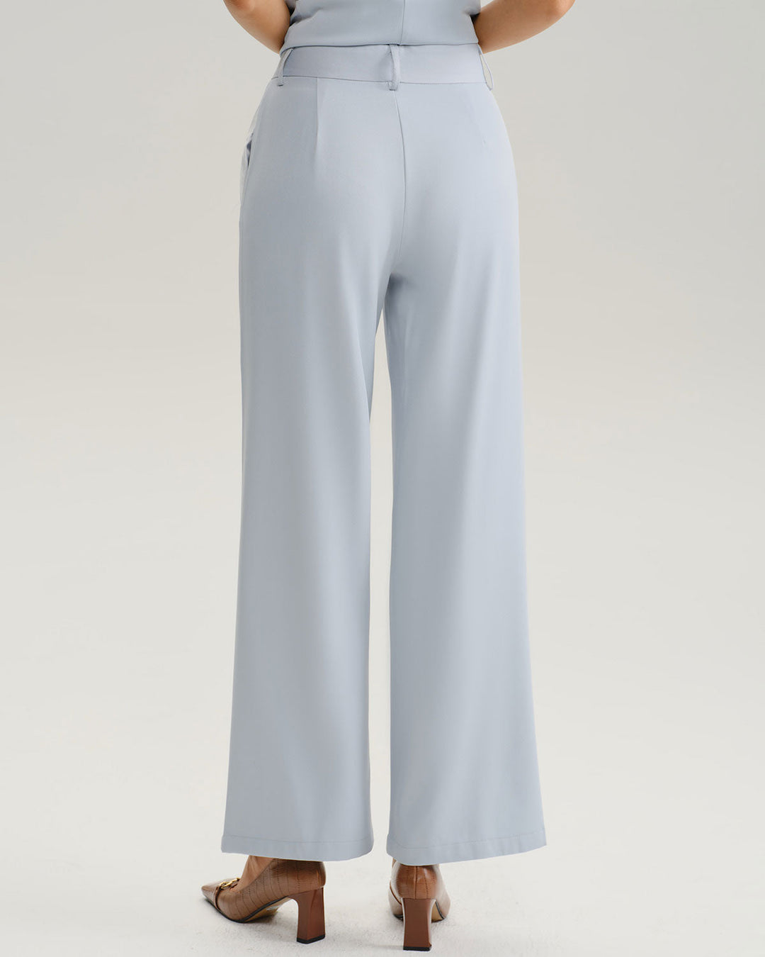 SALE | Blue Natural Waisted Straight Pants