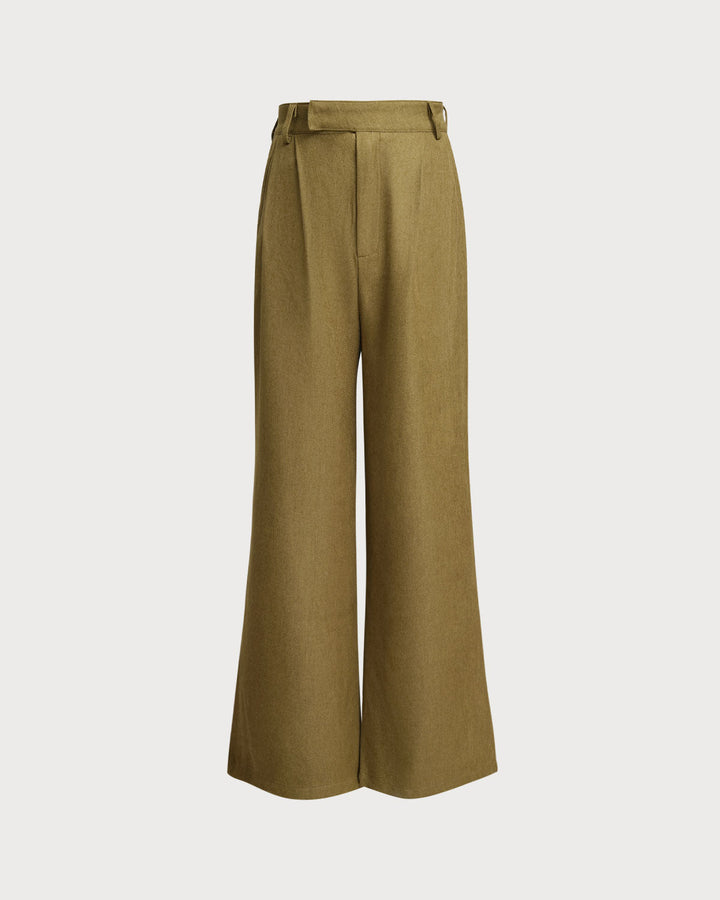 SALE | Green Natural Waisted Straight Pants