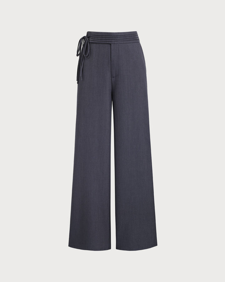 SALE | Grey Natural Waisted Straight Pants