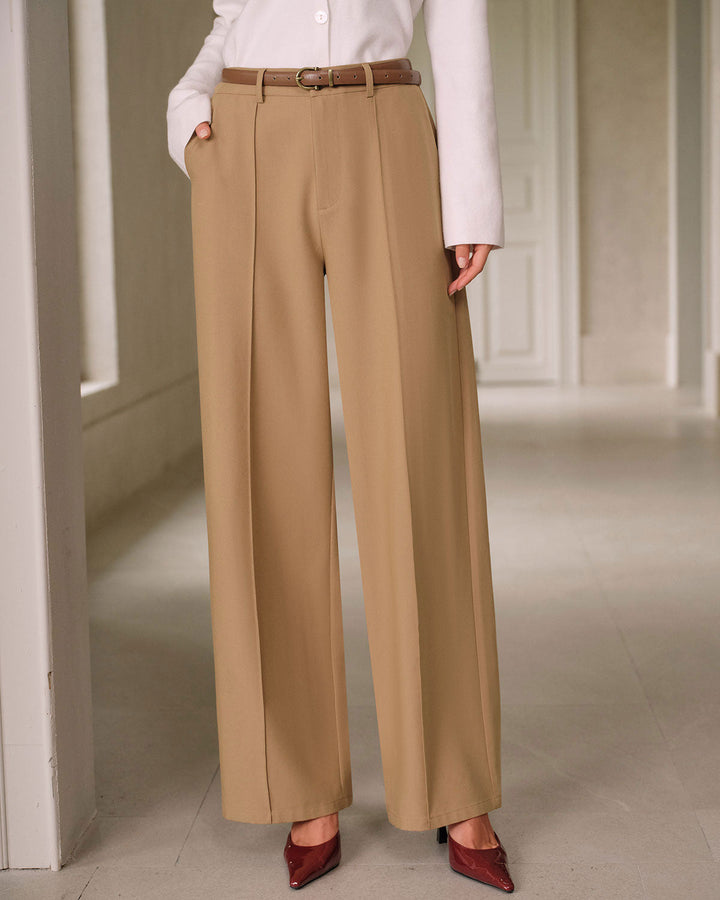 SALE | Khaki Natural Waisted Pocket Straight Pants