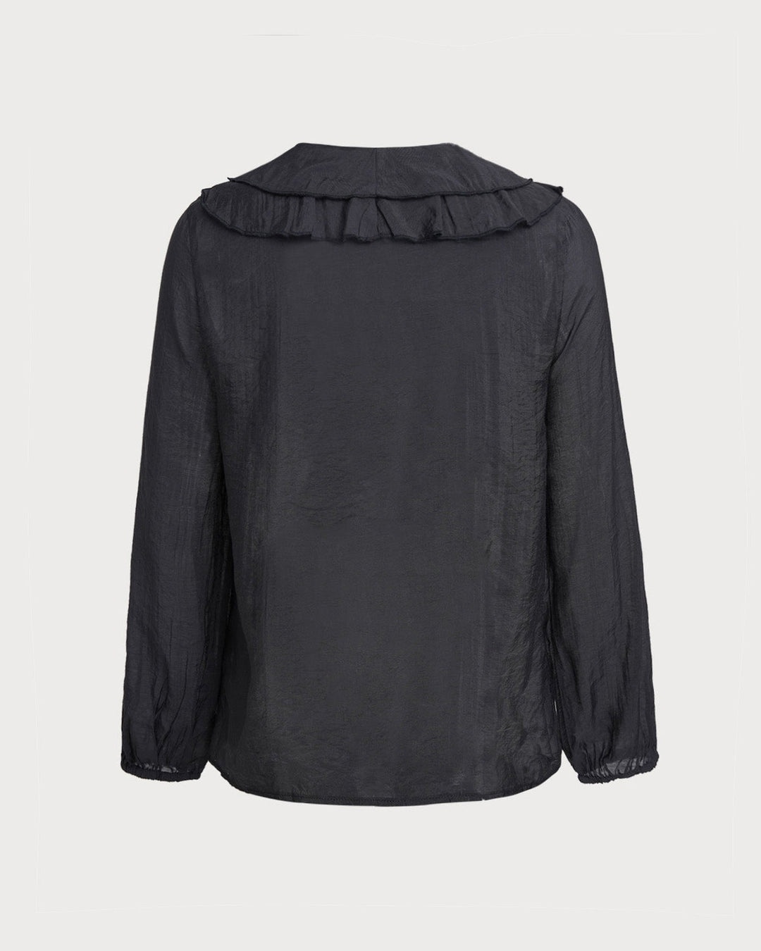 SALE | Black V Neck Ruffle Loose Shirt