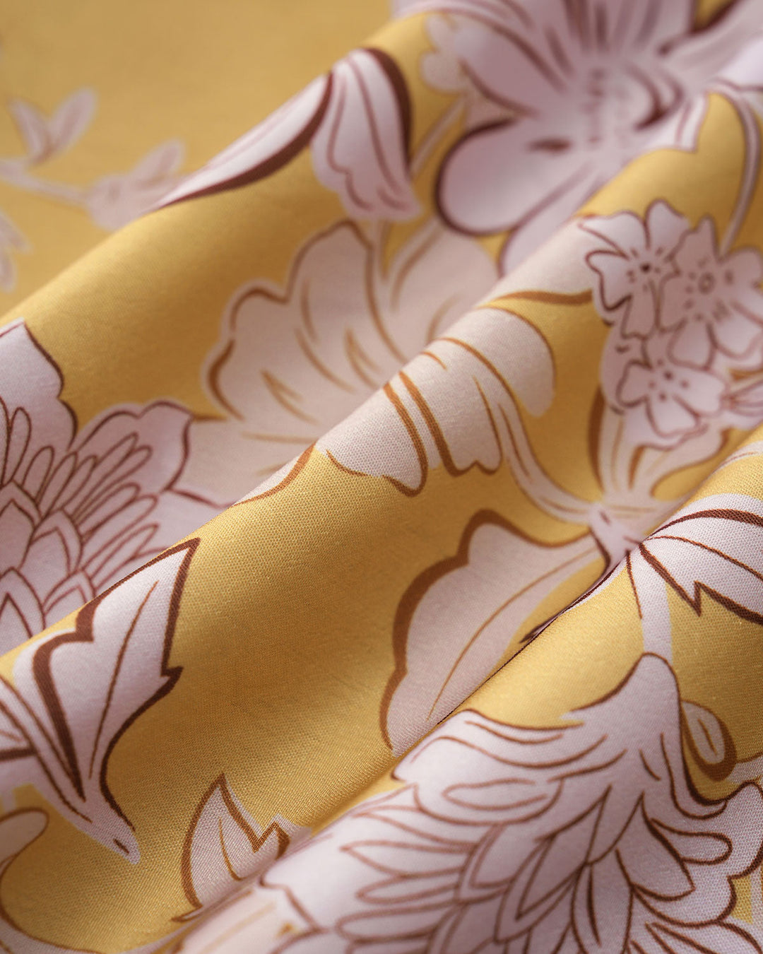 SALE | Yellow Floral Ruffle Bell Sleeve Shirt