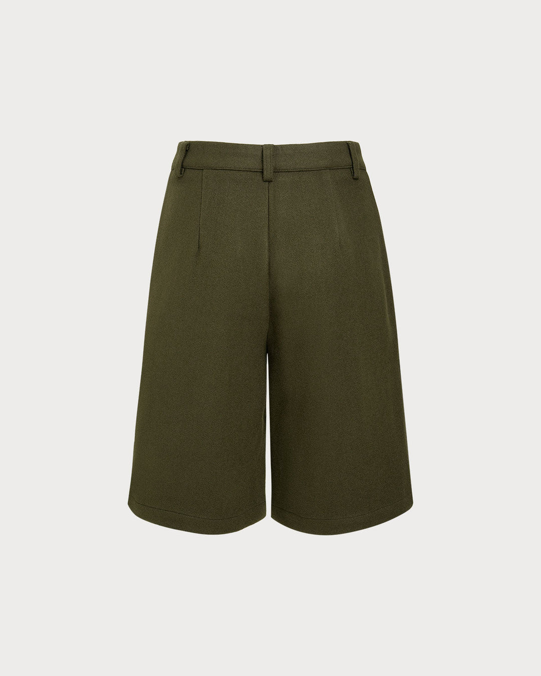 SALE | Green Pleated Knee-Length Shorts