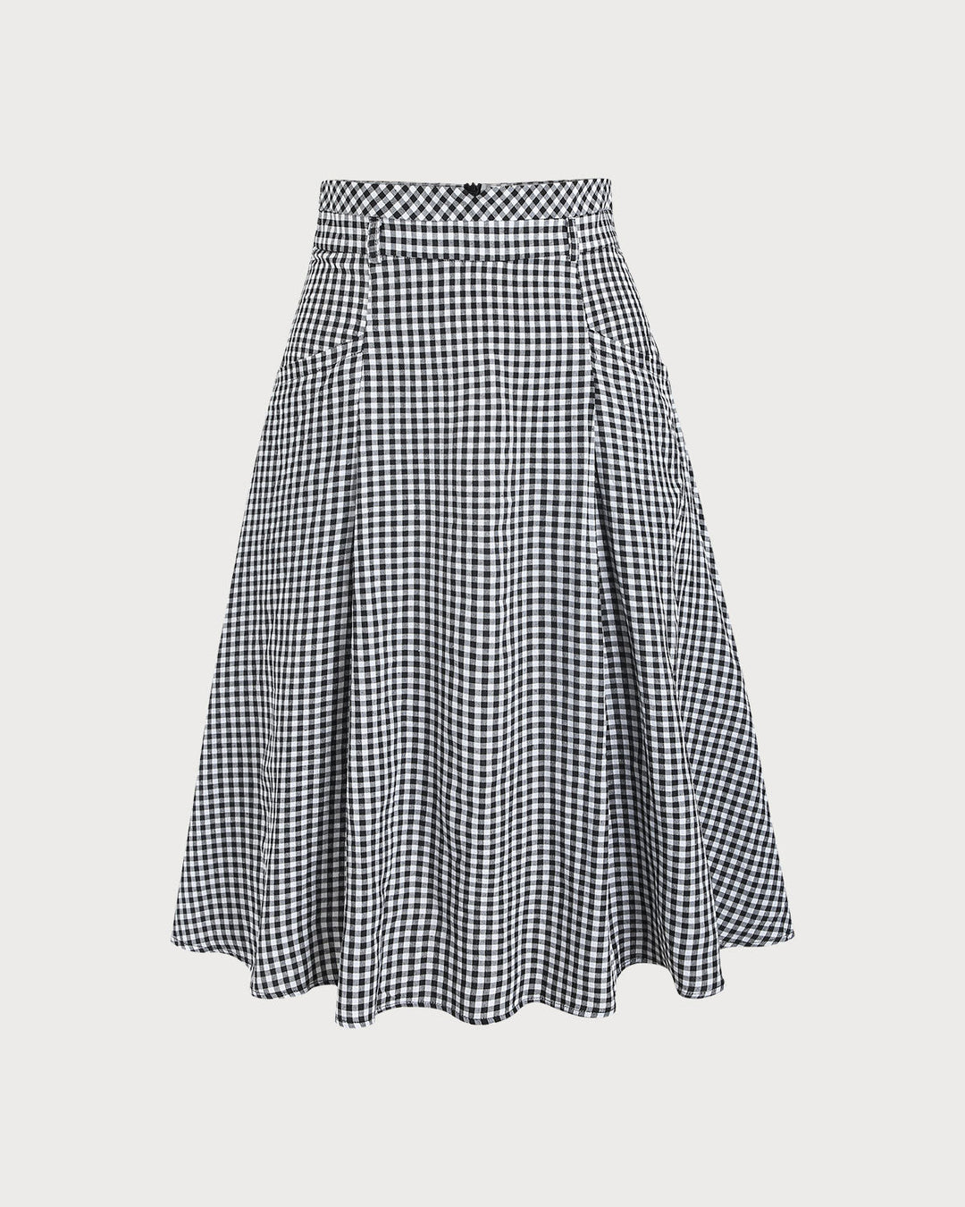 SALE | Black Plaid A-Line Midi Skirt