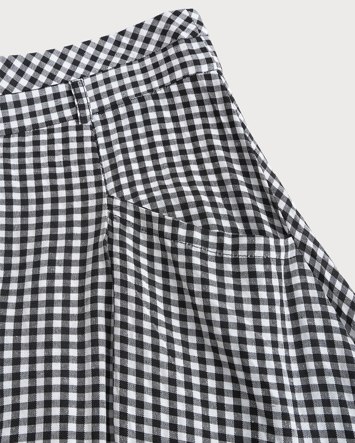 SALE | Black Plaid A-Line Midi Skirt