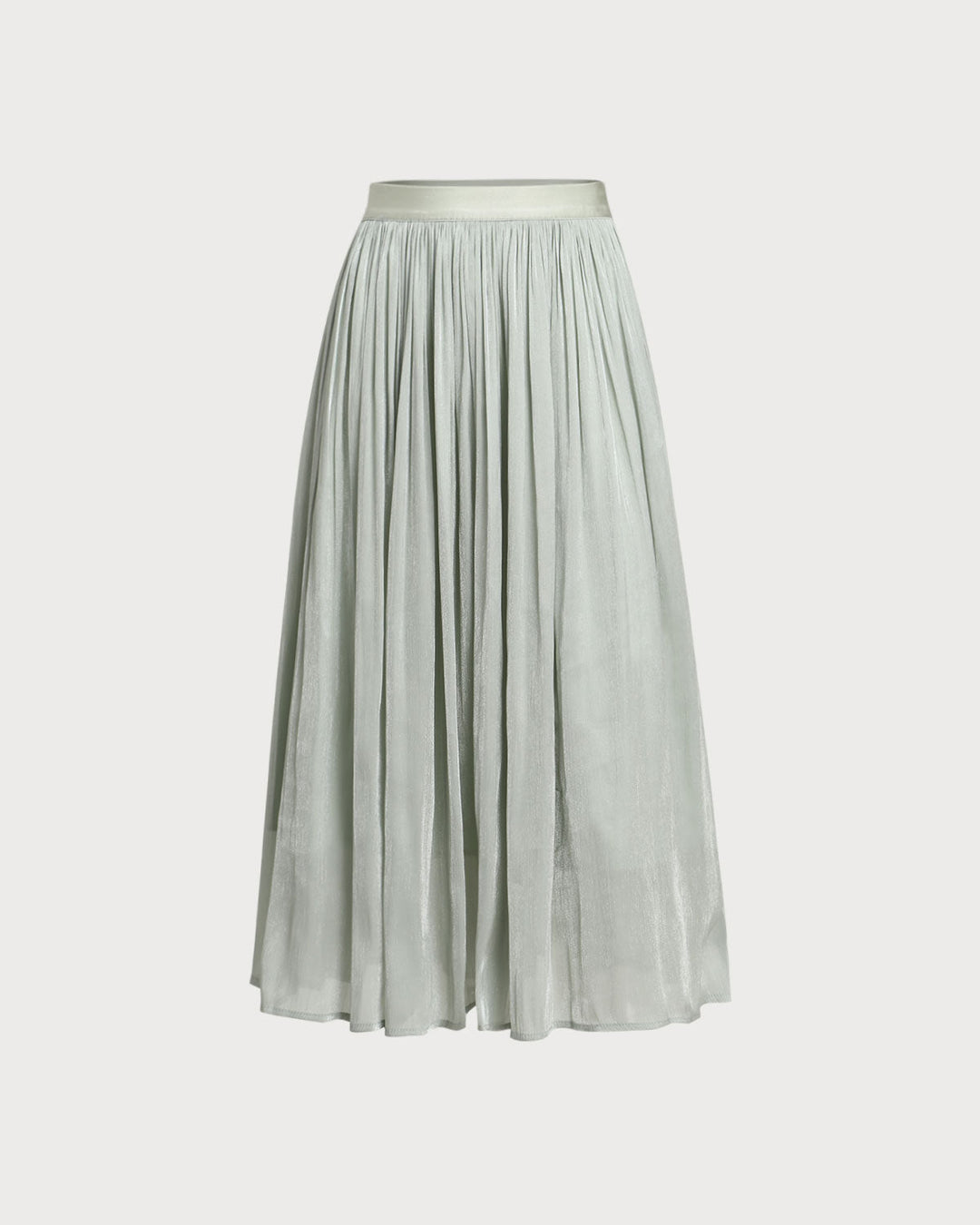 SALE | Green Flowy Pleated Midi Skirt