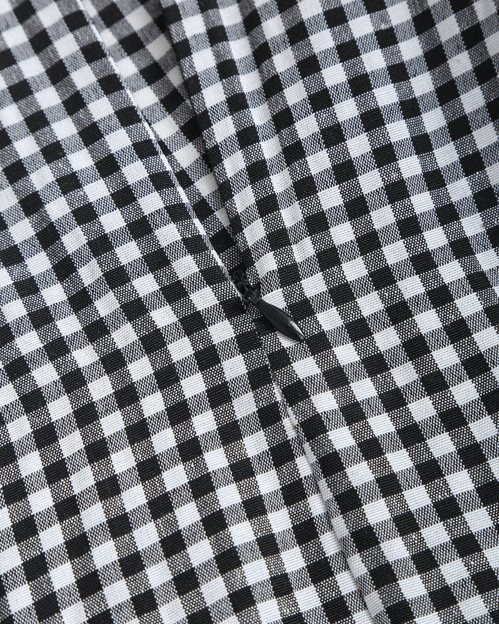 SALE | Black Plaid A-Line Midi Skirt
