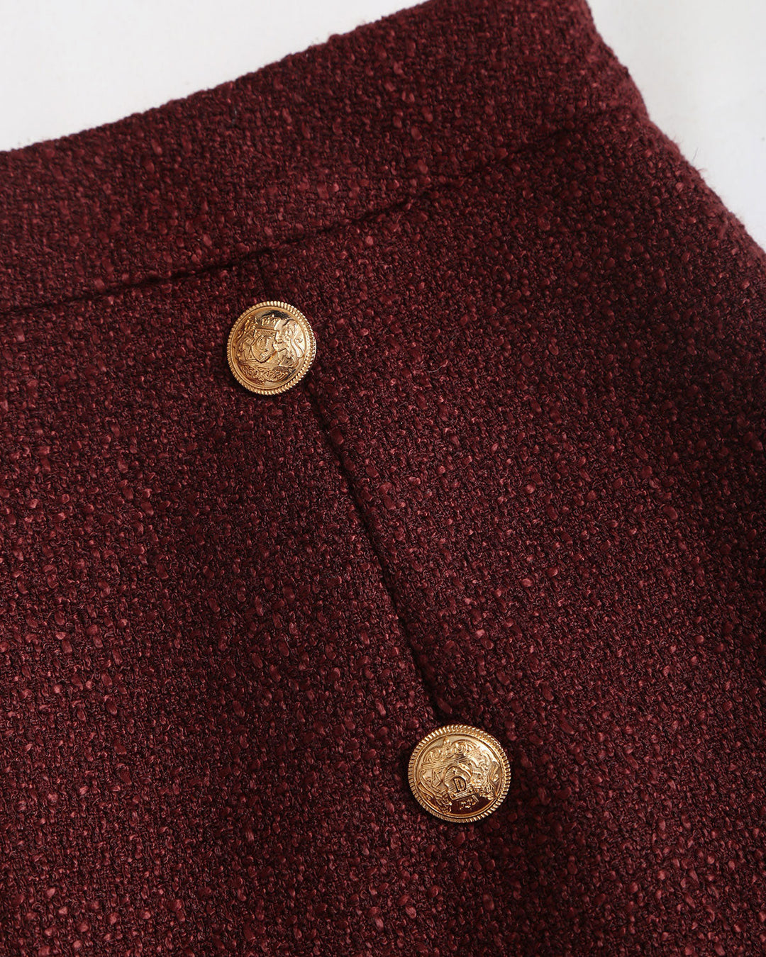 SALE | Wine Red Natural Waisted Straight Skirt