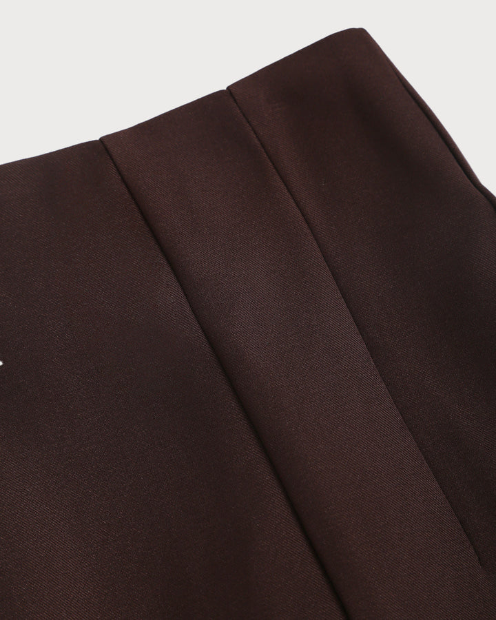 SALE | Coffee Natural Waisted A-Line Mini Skirt