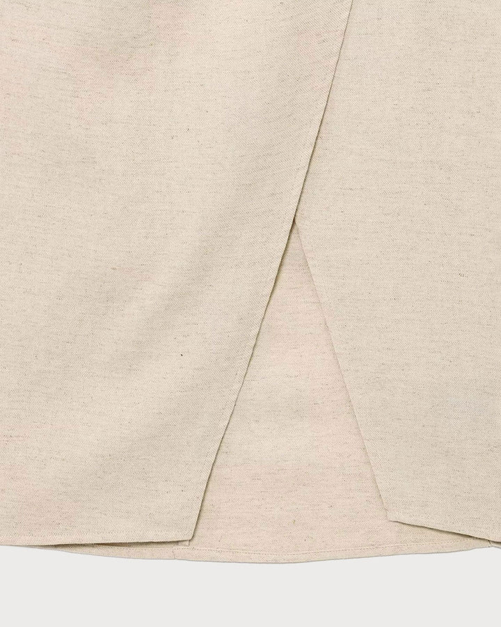 SALE | Apricot Linen Natural Waisted Midi Skirt