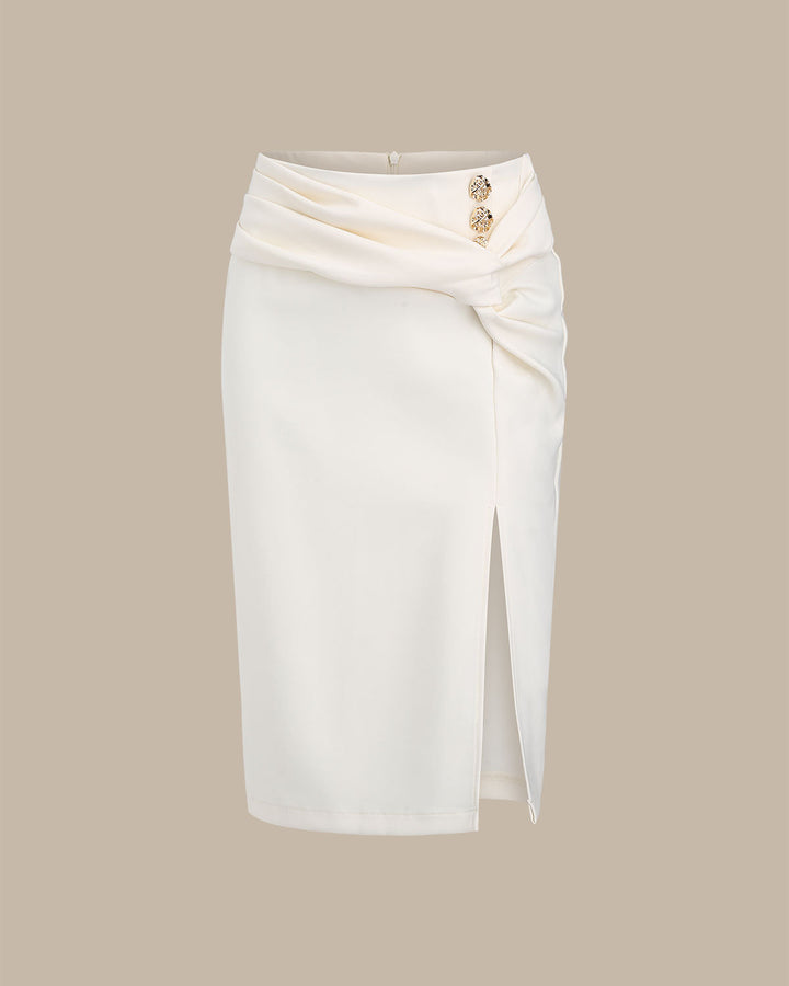 SALE | Apricot Natural Waisted Straight Midi Skirt