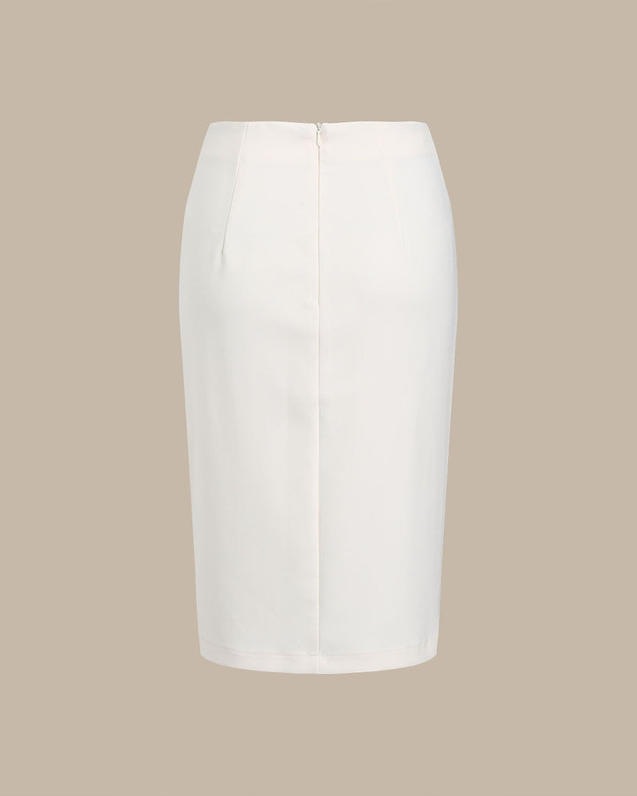 SALE | Apricot Natural Waisted Straight Midi Skirt