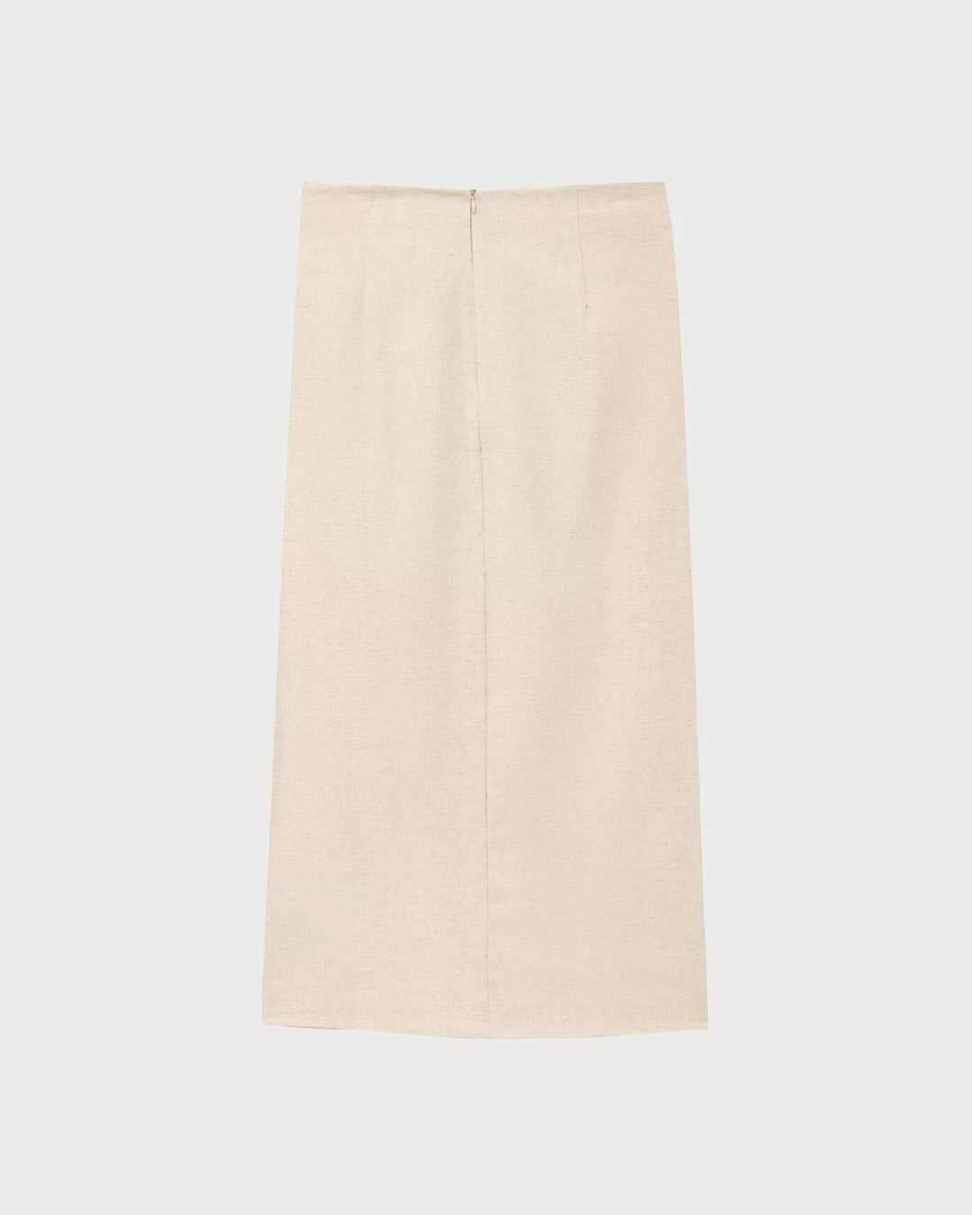 SALE | Apricot Linen Natural Waisted Midi Skirt